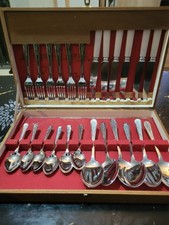 Vintage Sheffield Cutlery Set x 24 Pieces Stainless Chromium Plate Original Box