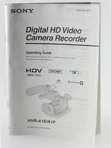 User manual sony - user, hd