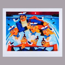 Graham Knuttel LTD Edition Print of 50 pieces Irish Artist Party Boat