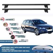 Roof Bars Cross Bars for Vw Passat B6 Sw 2005-2010  Roof Rack Lockable 2X Black