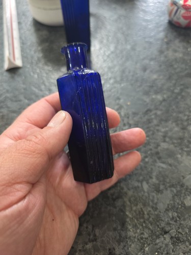 Antique cobalt blue - , glass