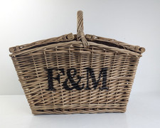 Large Fortnum and Mason F&M Wicker Huntsman Picnic Basket Christmas Hamper