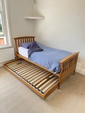Daniel’s Solid Oak Single Bed Frame with Matching Trundle Bed - Collection Only