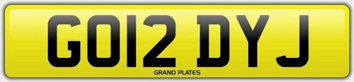 Gordy number plate go12 dyj - go12,