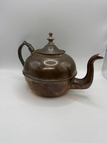 Antique copper brass teapot - antique,