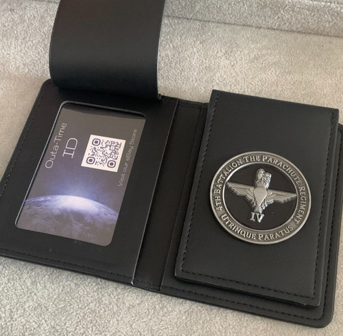 Leather card badge wallet - id, &