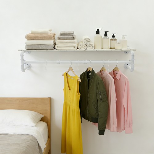 White wall mounted coat - wall,