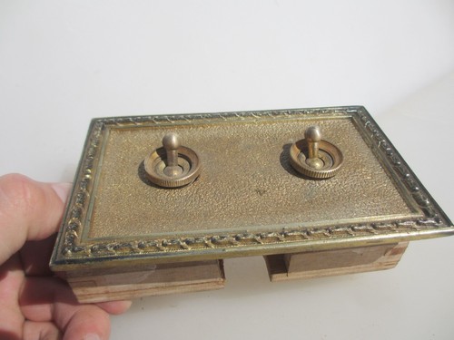 Antique brass light switch - light,