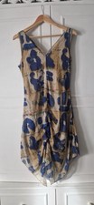 Aventures des Toiles Abstract Art Print Draped Hem Dress Size 38 UK 10