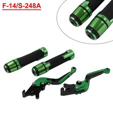 CNC Brake Clutch Levers Handlebar Grips Sets For Suzuki GSR750 GSXR600 Green