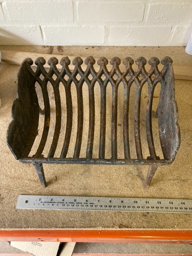 Vintage cast iron fire basket - cast,