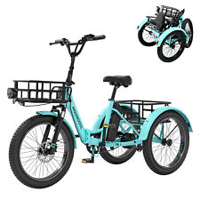 20" fat Tires Electric Tricycle E-Trike w/ LCD Display&two Baskets 3 Riding Mode
