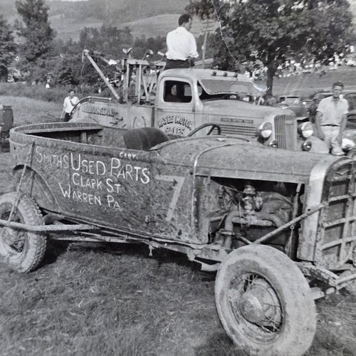 Vintage snapshot photo - vintage, tow