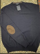 hackett london BNWT cashmere merino mix v neck Navy Large