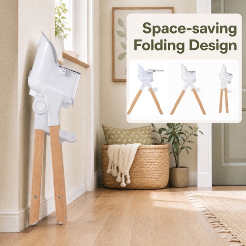 Foldable grey wooden high - grey,
