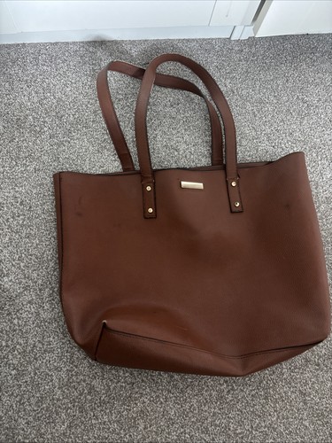 Fashionable brown faux leather - brown,
