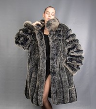7672 NEW GLAMOROUS REVERSIBLE REAL BLUE FOX COAT FUR JACKET BEAUTIFUL SIZE XL