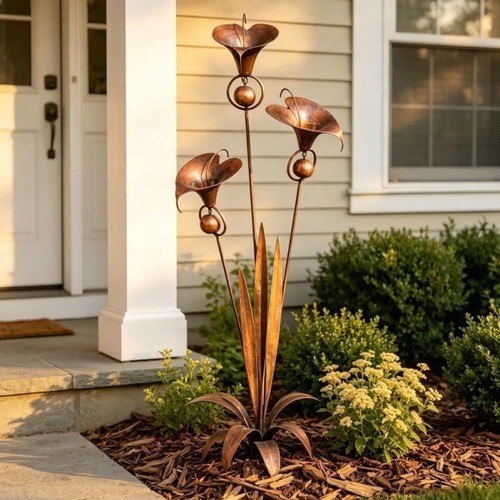 Flamed copper calla lilies - flamed, 3