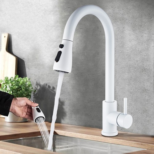 White kitchen taps pull - taps, out