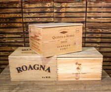 1 X 6 BOTTLE WITH LID - GENUINE FRENCH WOODEN WINE CRATE BOX CHRISTMAS GIFT IDEA