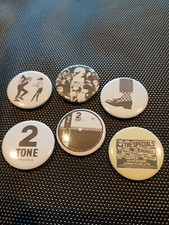 Set of 6 x 25mm Button Badges 2 Tone Records Ska Specials Madness