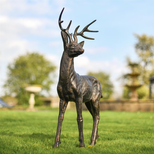 Bronze buck deer garden - buck,