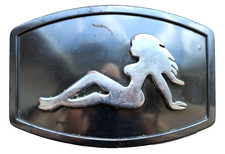 Sexy Lady Silhouette Mudflap Girl Biker Belt Buckle