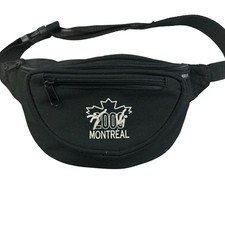 Montreal Bum Bag Black Fanny Pack Vintage y2k Festival Tourist Zip Up Bag