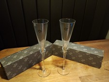 New Pair of Rosenthal Studio Line Champagne Flutes Tall Rose Glass Original Box