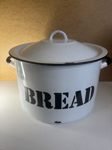 Vintage metal bread bin round - ,