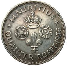 Scarce 1936 Mauritius quarter