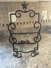 Cast Iron Cookbook Stand Black Metal Decorative Scroll