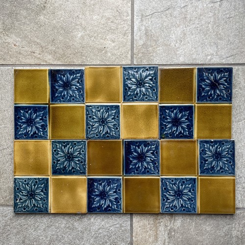 Vintage ceramic floral tiles - 6,