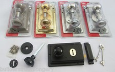 DOOR KNOBS RIM LOCK SET GATE SHED RIM SASH LOCK OLD RETRO STYLE RIM SASHLOCK