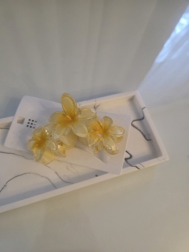 Yellow frangipani flower hair - frangipani,