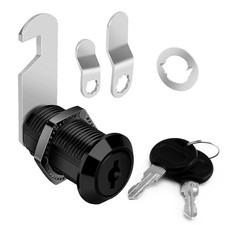 Cam Lock with Keys Black Replacement for File Cabinet Drawers Zinc Alloy
