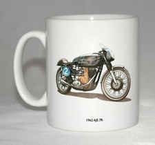 Motorbike Mug. AJS 7R & Badge