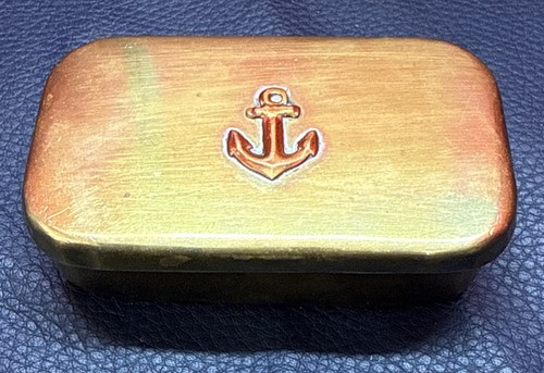 Brass nautical snuff box - brass,