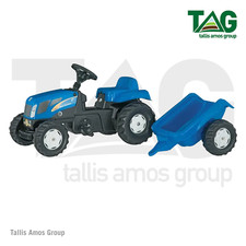 Rollykid New Holland Tractor & Trailer Kids Pedal Ride On Toy -R01307