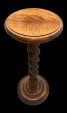 Vintage Heavy Hardwood Barley Twist Pedestal Plant Stand. 64cm High 24cm Dia Top