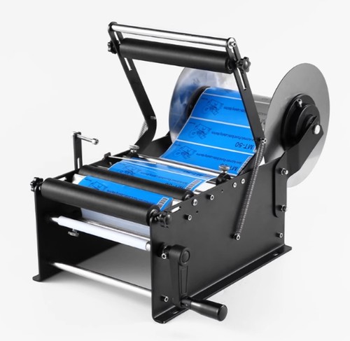 Manual round bottle labeling - manual,
