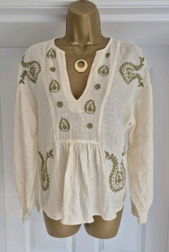 Zara linen blend embroidered - linen,