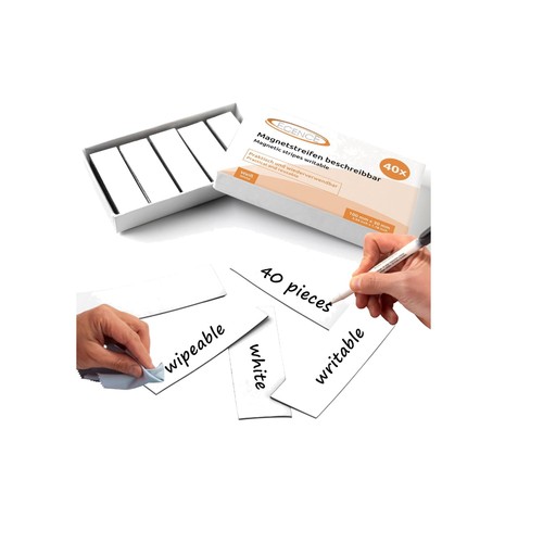 White magnetic labels 100x30mm - magnetic,