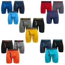 Mens 3 Pack Long Cotton Boxers