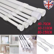 Extendable Spring Loaded Rods Telescopic Net Voile Tension Curtain Rail Pole UK