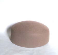 Wool Felt Pillbox Hat Jackie O pillbox style hat base untrimmed in Fawn Beige