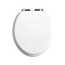 Heritage White Gloss Toilet Seat with Soft Close Chrome Hinges