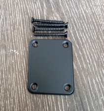Black 4 Holes Neck Plate with Screws Fit for Fender Style Electric Guitar Bass