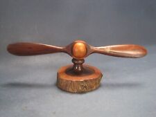 Vintage Desktop Wooden Plane Propeller on Stand w Makers Partial Decal