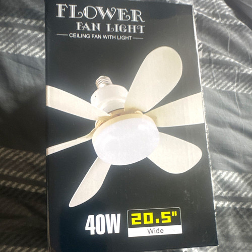 White flower ceiling - ceiling, fan